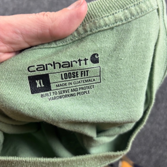 CARHARTT Men’s Green Short Sleeve Front Pocket Loose Fit T-Shirt size: XL - Picture 3 of 7